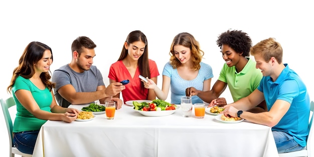 Szczęśliwi czytelnicy przy stole